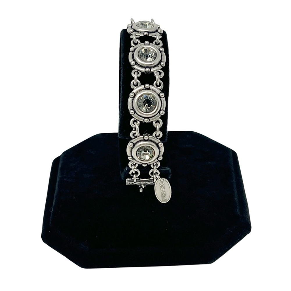 Tommassini Bracelet, Smoky Crystal Silver Tone hardware